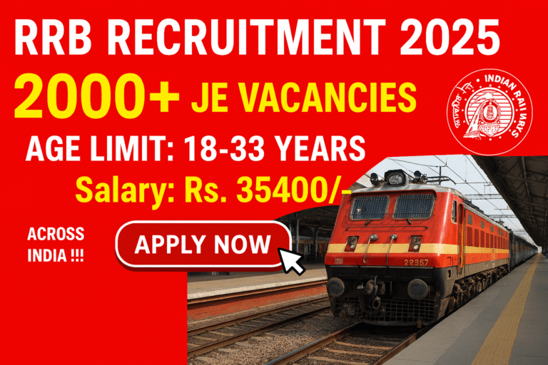 Rrb Je Junior Engineer Recruitment 2025 Apply Online For 2570 Posts