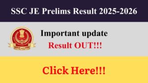 SSC JE Prelims Result 2025-26 OUT – Download Paper 1 Merit List PDF
